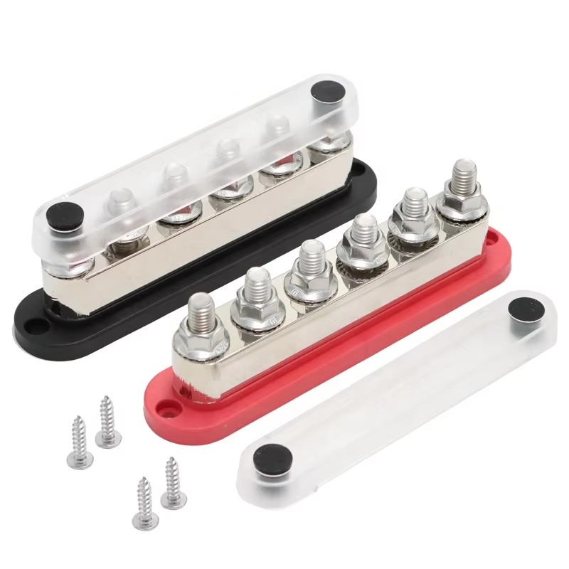 Bus Bar Copper - 6 Stud 48V DC 600A Bus
