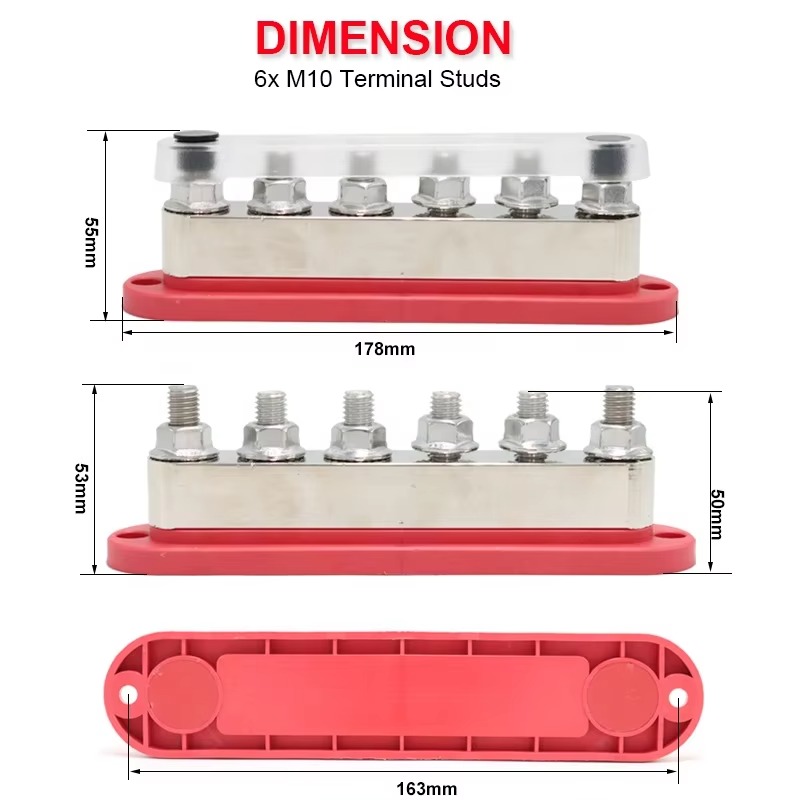 6 Stud 48V DC 600A Bus Bar, M1 - Bus Bar Copper 评论和价格